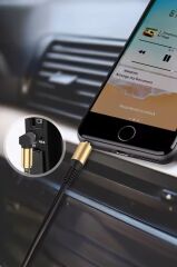 Şarj Kablosu Audio Stereo 3.5 Aux Kablo XF09 Siyah