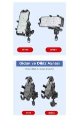 Telefon Tutucu Bisiklet Araç İçi Oto Aksesuarları JX043 Siyah