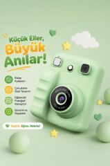 Dijital Fotoğraf Makineleri Çocuk Termal Resim Kağıt Baskılı Yazıcı Kamera Video Makinesi A29 Yeşil