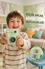Dijital Fotoğraf Makineleri Çocuk Termal Resim Kağıt Baskılı Yazıcı Kamera Video Makinesi A29 Yeşil