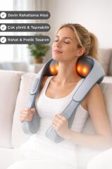 Şarjlı Masaj Cihazı İnsan Eli Hissi Veren Boyun Sırt ve Bacak Masaj Cihazı VNB01 Gri