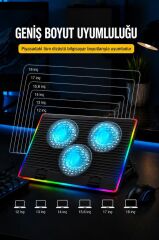 Laptop Soğutucu Ayarlanabilir Rgb Dizüstü Bilgisayar Soğutma Fanı CF10 Siyah