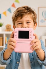 Dijital Fotoğraf Makineleri Çocuk Termal Resim Kağıt Baskılı Yazıcı Kamera Video Makinesi A29 Pembe