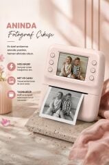 Dijital Fotoğraf Makineleri Çocuk Termal Resim Kağıt Baskılı Yazıcı Kamera Video Makinesi A29 Pembe