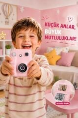 Dijital Fotoğraf Makineleri Çocuk Termal Resim Kağıt Baskılı Yazıcı Kamera Video Makinesi A29 Pembe