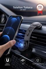 Telefon Tutucu 360 Derece Güçlü Manyetik Sarsıntı Önler Araç İçi Oto Aksesuarları JX057 Siyah