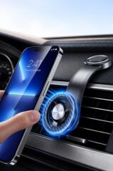 Telefon Tutucu 360 Derece Güçlü Manyetik Sarsıntı Önler Araç İçi Oto Aksesuarları JX057 Siyah
