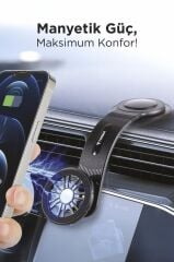 Torima JX-057 Siyah Güçlü Manyetik 360 Dönebilen Yapışkanlı Sarsıntı Önler Araç İçi Telefon Tutucu