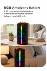 Bluetooth Hoparlör Mikrofonlu Rgb Işıklı Speaker KTS-1790 Siyah