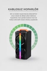Bluetooth Hoparlör Mikrofonlu Rgb Işıklı Speaker KTS-1790 Siyah