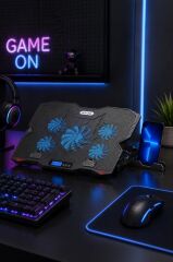 Laptop Soğutucu Ayarlanabilir Dizüstü Bilgisayar Soğutma Fanı CF09 Siyah