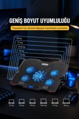 Laptop Soğutucu Ayarlanabilir Dizüstü Bilgisayar Soğutma Fanı CF09 Siyah