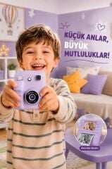 Torima Dijital Fotoğraf Makineleri Çocuk Termal Resim Kağıt Baskılı Yazıcı Kamera Video Makinesi A29 Mor