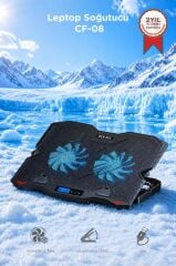 Laptop Soğutucu Ayarlanabilir Dizüstü Bilgisayar Soğutma Fanı CF08 Siyah