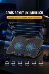 Torima Laptop Soğutucu Ayarlanabilir Dizüstü Bilgisayar Soğutma Fanı CF08 Siyah