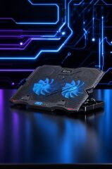 Laptop Soğutucu Ayarlanabilir Dizüstü Bilgisayar Soğutma Fanı CF08 Siyah