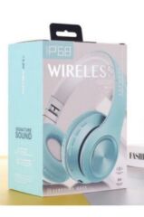 Bluetooth Kulaklık Kulak Üstü Kablosuz Stereo Kulaklık P68 Turkuaz