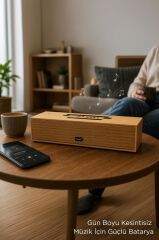 Bluetooth Hoparlör Telefon Standlı Derin Bas USB TF Speaker KTS-1738 Ahşap