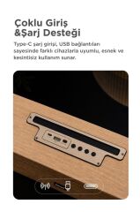 Bluetooth Hoparlör Telefon Standlı Derin Bas USB TF Speaker KTS-1738 Ahşap