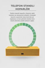Bluetooth Hoparlör Telefon Standlı Derin Bas USB TF Speaker KTS-1738 Ahşap