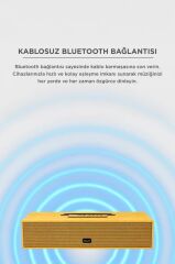 Bluetooth Hoparlör Telefon Standlı Derin Bas USB TF Speaker KTS-1738 Ahşap
