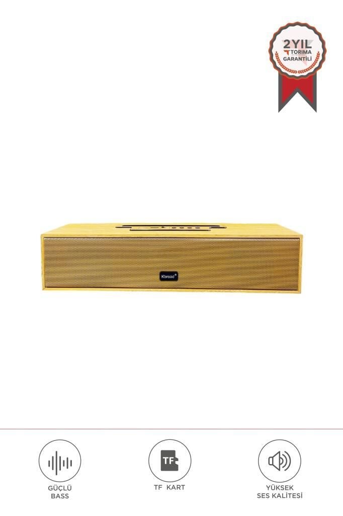 Bluetooth Hoparlör Telefon Standlı Derin Bas USB TF Speaker KTS-1738 Ahşap