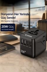 Mini Boy Evrensel Seyahat Adaptörü 20W GaN III Hızlı Şarjlı Akıllı Dünya Prizi 1005FCR
