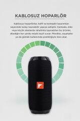 Bluetooth Hoparlör Kablosuz Taşınabilir Ses Bombası TWS USB TF D47 Siyah