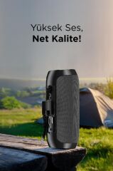 Bluetooth Hoparlör Kablosuz Taşınabilir Ses Bombası TWS USB TF D47 Siyah