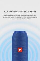 Bluetooth Hoparlör Kablosuz Taşınabilir Ses Bombası TWS USB TF D47 Mavi