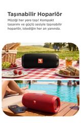 Bluetooth Hoparlör Kablosuz Taşınabilir Ses Bombası TWS USB TF D47 Kırmızı