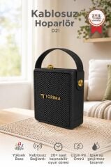 Bluetooth Hoparlör Taşınabilir Tasarımlı Speaker D21 Siyah