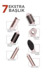 Saç Şekillendirme ve Kurutma Seti 7in1 Hava Üflemeli Fön Makinesi Airwrap Compact THD01 Pembe