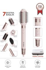 Torima THD-01 Pembe 7in1 Hava Üflemeli Saç Şekillendirici Airwrap Compact Saç Kurutma Fön Makinesi