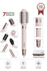 Saç Şekillendirme ve Kurutma Seti 7in1 Hava Üflemeli Fön Makinesi Airwrap Compact THD01 Pembe
