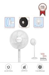 Vantilatör 7 Pervaneli 3 Kademeli Ayarlanabilir Ayaklı 14 Inc 45W Fan SF-01 Beyaz