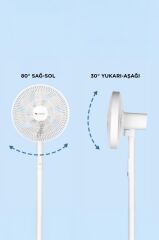 Vantilatör 7 Pervaneli 3 Kademeli Ayarlanabilir Ayaklı 14 Inc 45W Fan SF01 Beyaz