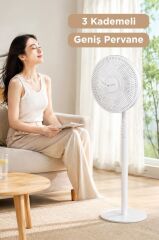Vantilatör 7 Pervaneli 3 Kademeli Ayarlanabilir Ayaklı 14 Inc 45W Fan SF01 Beyaz