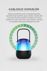 Bluetooth Hoparlör Led Işıklı Taşınabilir Speaker D22 Siyah