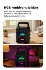 Bluetooth Hoparlör Led Işıklı Taşınabilir Speaker D22 Siyah