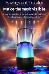 Bluetooth Hoparlör Led Işıklı Taşınabilir Speaker D22 Siyah