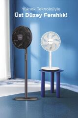Vantilatör 7 Pervaneli 3 Kademeli Ayarlanabilir Ayaklı 14 Inc 45W Fan SF-01 Siyah