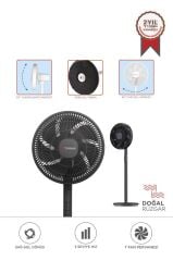 Torima SF-01 Siyah Ayarlanabilir Ayaklı 14'' İnc 45W 3 Kademeli 7 Pervaneli Vantilatör Fan