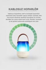 Torima Bluetooth Hoparlör Led Işıklı Taşınabilir Speaker D22 Beyaz