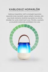 Torima Bluetooth Hoparlör Led Işıklı Taşınabilir Speaker D22 Beyaz