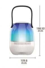 Bluetooth Hoparlör Led Işıklı Taşınabilir Speaker D22 Beyaz