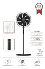 Torima SF-02 Siyah Ayaklı 16'' İnc 60W 3 Kademe 7 Pervaneli Kumandalı Diğital Ekranlı Vantilatör Fan