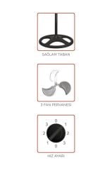 Torima SF-03 Gümüş Ayarlanabilir 18'' İnc Ayaklı 55W 3 Kademe 3 Pervaneli Vantilatör Fan