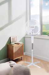 Torima SF-04 Beyaz Ayarlanabilir 16'' İnc Ayaklı Portatif – 55W 3 Kademe 3 Pervaneli Vantilatör Fan