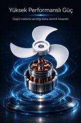 Vantilatör 3 Pervaneli 3 Kademeli Ayarlanabilir Ayaklı 16 Inc 55W Fan SF04 Beyaz